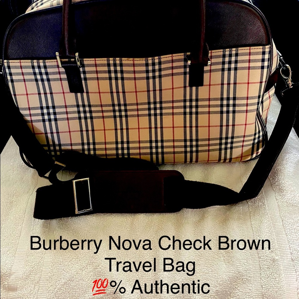 Burberry Nova Check Weekender Bag with strap